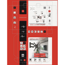 Art AR-78 23-52'' max. 32kg fali fekete TV konzol tv állvány és fali konzol