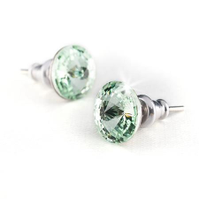 ART CRYSTELLA Fülbevaló, almazöld swarovski kristállyal, csúcsos, 8mm, art crystella 1800xke049t fülbevaló