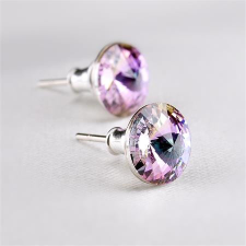 ART CRYSTELLA Fülbevaló, ametiszt lila SWAROVSKI® kristállyal, csúcsos, 8mm, ART CRYSTELLA® fülbevaló