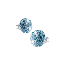 ART CRYSTELLA Fülbevaló aquakék SWAROVSKI® kristállyal félgömb szépségszalon