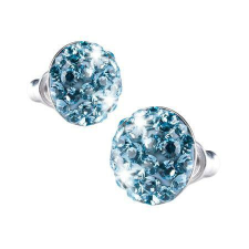 ART CRYSTELLA Fülbevaló, aquakék SWAROVSKI® kristállyal, félgömb, 10mm, ART CRYSTELLA® (RSWF052) party kellék