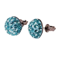 ART CRYSTELLA Fülbevaló, light türkiz SWAROVSKI® kristállyal, félgömb, 10mm, ART CRYSTELLA® ajándéktárgy