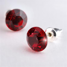 ART CRYSTELLA Fülbevaló, siam sötét piros swarovski kristállyal, 8mm, art crystella 1800xke059 fülbevaló