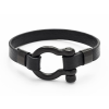 ART CRYSTELLA Karkötő, fekete bőr, fém zárral, 22 cm, ®