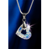 ART CRYSTELLA Nyaklánc, szív formájú, fehér színjátszós SWAROVSKI® kristállyal, 17 mm, ART CRYSTELLA®