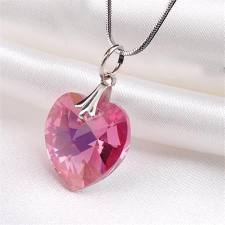 ART CRYSTELLA Nyaklánc, szív formájú, rózsaszín SWAROVSKI® kristállyal, 18mm ART CRYSTELLA® nyaklánc