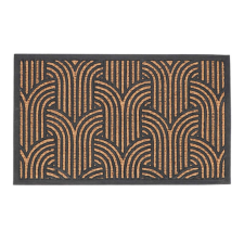 Art deco mintás gumi és kókuszrost lábtörlő, 75 x 45 cm lakástextília