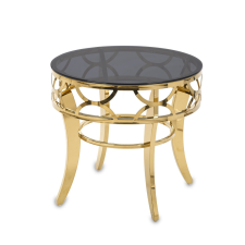 Art-Pol Design dohányzóasztal arany fém vázzal, füstüveg lappal 57x60x60cm bútor