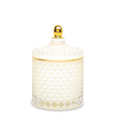 Art-Pol Szklany Pojemnik Dekoracyjny szkło ecri,złoty 13x8,5x8,5cm konyhai eszköz