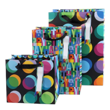  Artebene ajándéktasak (18x25x8 cm ) színes feliratos, Happy Birthday (5) ajándéktasak