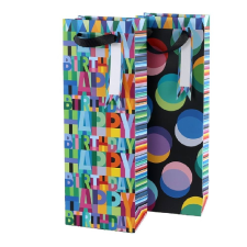  Artebene italtasak (12x35x8 cm) színes feliratos, Happy Birthday (5) ajándéktasak