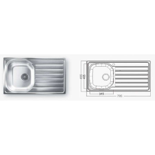 Artenova AE 805 800x500 mm rozsdamentes mosogatótálca mosogatótálca