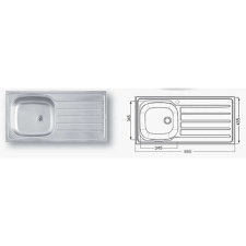 Artenova AE 8650 860x435 mm rozsdamentes mosogatótálca mosogatótálca