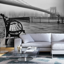 Artgeist Fotótapéta - A Foggy Day on the Brooklyn Bridge 200x140 tapéta, díszléc és más dekoráció