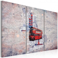 Artgeist Kép - Körül a Nagy-Britannia által Routemaster - triptych tapéta, díszléc és más dekoráció