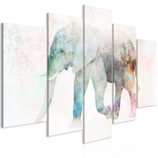 Artgeist Kép - Painted Elephant (5 Parts) Wide 100x50 grafika, keretezett kép