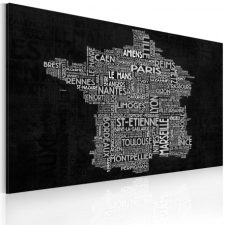 Artgeist Kép - Text map of France on the blackboard tapéta, díszléc és más dekoráció