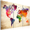Artgeist Kép - The World's Map in Watercolor