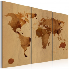 Artgeist Kép - The World festett kávé - triptych térkép