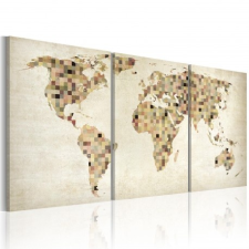 Artgeist Kép - The World térkép - négyzetek tapéta, díszléc és más dekoráció