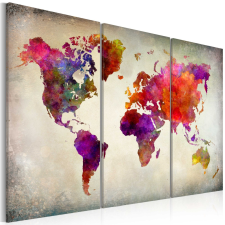 Artgeist Kép - World - Mosaic of Colours térkép