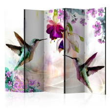 Artgeist Paraván - Hummingbirds and Flowers II [Room Dividers] grafika, keretezett kép