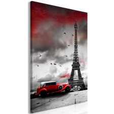 Artgeist Vászonkép - Red Car in Paris (1 Part) Vertical 80x120 grafika, keretezett kép