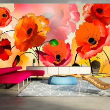Artgeist XXL Fotótapéta - Velvet poppies grafika, keretezett kép