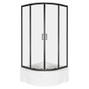  Aruba 90 GL fekete íves zuhanykabin mélytálcával