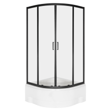  Aruba 90 GL fekete íves zuhanykabin mélytálcával kád, zuhanykabin