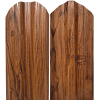 ÁRVAI KERÍTÉS Lemez fém kerítésléc DARK WOOD DOUBLE |  SötétFamintás 0.5mm (Kialakítás: Ívelt végű, Hosszúság: 50cm)