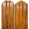 ÁRVAI KERÍTÉS Lemez fém kerítésléc GOLDEN WOOD DOUBLE | Aranytölgy famintás (Kialakítás: Ívelt végű, Hosszúság: 120cm)