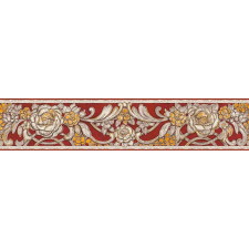 As-Creation Bordűr piros virágmintás - klasszikus 34078-3 tapéta, díszléc és más dekoráció