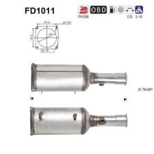 AS Korom-/részecskeszűrő, kipufogó AS FD1011 autóalkatrész