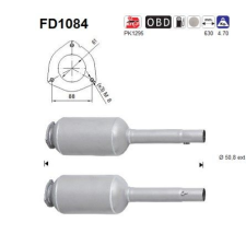 AS Korom-/részecskeszűrő, kipufogó AS FD1084 autóalkatrész