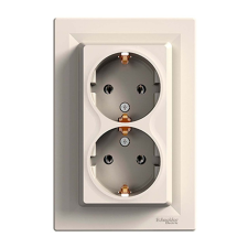  Asfora dupla földelt dugalj bézs villanyszerelés