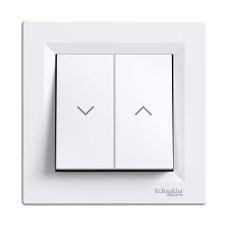 Asfora Redőnynyomó, fehér BURKOLATTAL, KERETTEL, süllyesztett 10A 250V ( Schneider electric EPH1300121) redőny
