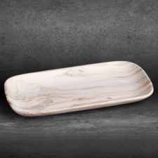 Asli márványos hatású kerámia tál Fehér 30x16x3 cm dekoráció