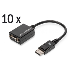 Assmann DisplayPort adapter cable, DP - HD15 kábel és adapter