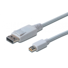 Assmann DisplayPort connection cable, mini DP - DP 2m White kábel és adapter