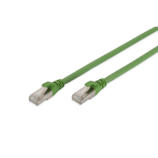 Assmann DK-1644-A-PUR-010 S/FTP CAT6a Patch kábel 1m Zöld kábel és adapter