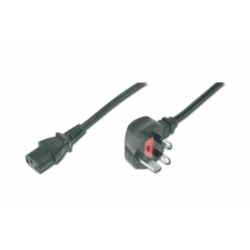 Assmann Power Cord, UK plug, 90° angled - C13 kábel és adapter