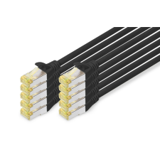 Assmann S/FTP CAT6a Patch kábel 0.5m - Fekete (10db) kábel és adapter