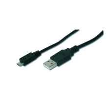Assmann USB A -> Micro USB B összekötő kábel 1m (AK-300127-010-S) (AK-300127-010-S) kábel és adapter