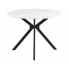  Aster Kerek Étkezőasztal Márvány MDF Fehér-Fekete Modern bútor