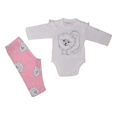 Asti 2 részes kislány szett cuki Spitz mintával babaruha szett