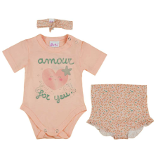 Asti 3 részes baba szett szívecskés mintával babaruha szett