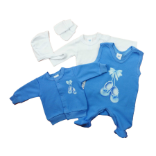 Asti 5 részes baba szett – belül bolyhos anyagból - Cipős mintával babaruha szett