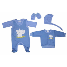 Asti 5 részes belül bolyhos kisfiú baba szett Elefánt mintával babaruha szett