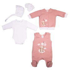 Asti 5 részes belül bolyhos kislány baba szett Macis mintával babaruha szett